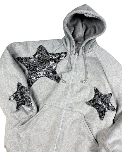 Reworked ‘Star’ Quilted Zip-Up Hoodie