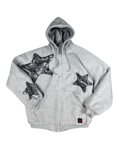 Reworked ‘Star’ Quilted Zip-Up Hoodie